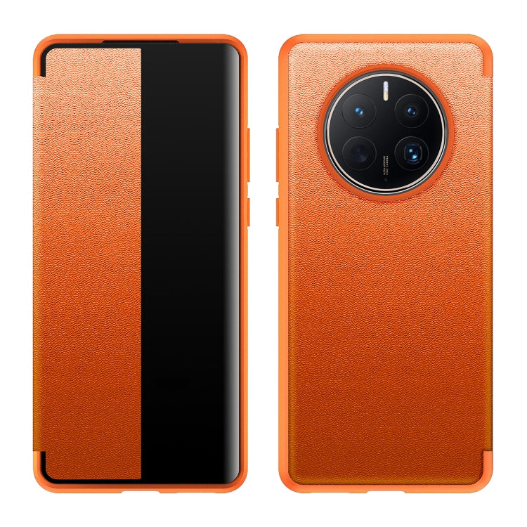 For Huawei Mate 50 Leather + TPU Frame Shockproof Phone Case(Orange) - Huawei Cases by PMC Jewellery | Online Shopping South Africa | PMC Jewellery