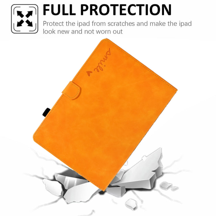 For Lenovo Tab M10 3rd Gen Embossed Smile Flip Tablet Leather Case(Khaki) - Lenovo by PMC TechLife | Online Shopping South Africa | PMC TechLife | Buy Now Pay Later Mobicred