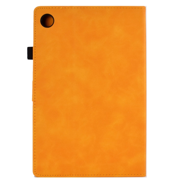 For Lenovo M10 Plus Embossed Smile Flip Tablet Leather Case(Khaki) - Lenovo by PMC TechLife | Online Shopping South Africa | PMC TechLife | Buy Now Pay Later Mobicred