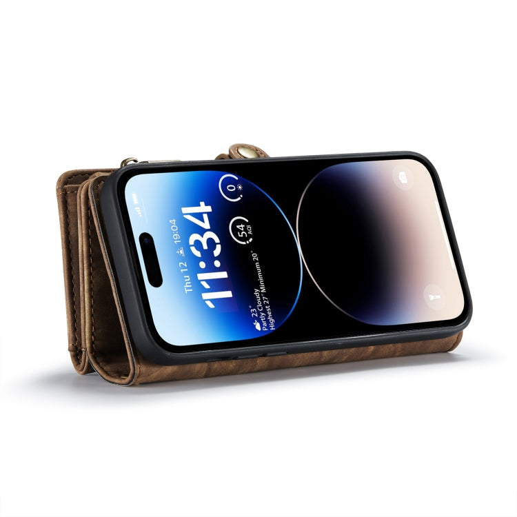 For iPhone 14 Pro Max CaseMe 008 Detachable Multifunctional Leather Phone Case(Brown) - free shipping - PMC Jewellery - Order now!