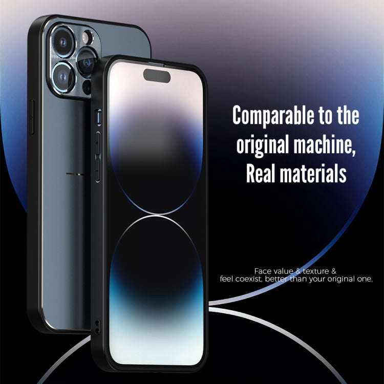 For iPhone 14 Pro Max R-JUST RJ52 3-Line Style Metal TPU Shockproof Phone Case(Black) - iPhone 14 Pro Max Cases by R-JUST | Online Shopping South Africa | PMC TechLife | Buy Now Pay Later Mobicred