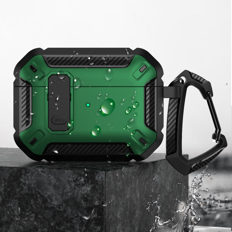 For AirPods Pro 2 Shield Shockproof Earphone Protective Case with Hook(Grey Black) - For AirPods Pro 2 by PMC TechLife | Online Shopping South Africa | PMC TechLife