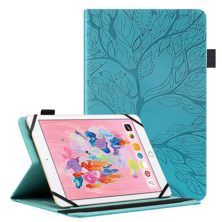 For 10 inch Life Tree Pattern Flip Universal Leather Tablet Case(Blue) - free shipping - PMC TechLife - Order now!