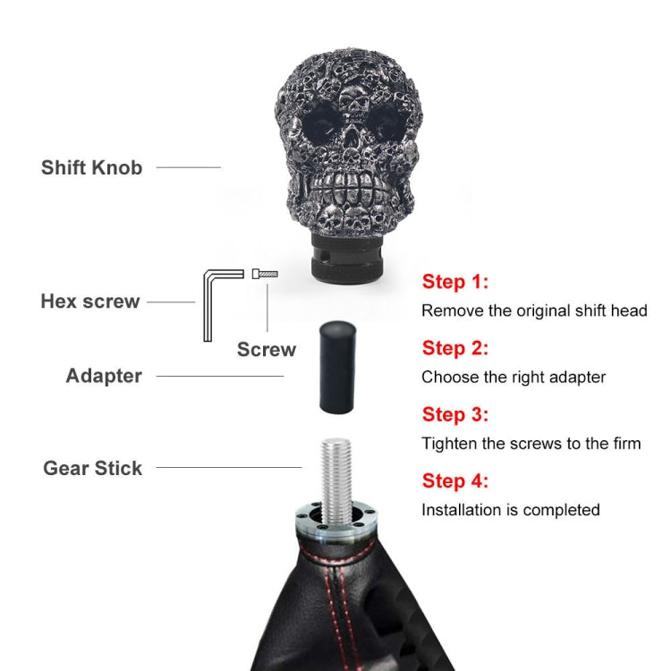 Car Skull Manual Shift Lever Gear Head(Creamy-white) - Shift Knob by PMC TechLife | Online Shopping South Africa | PMC TechLife | Buy Now Pay Later Mobicred
