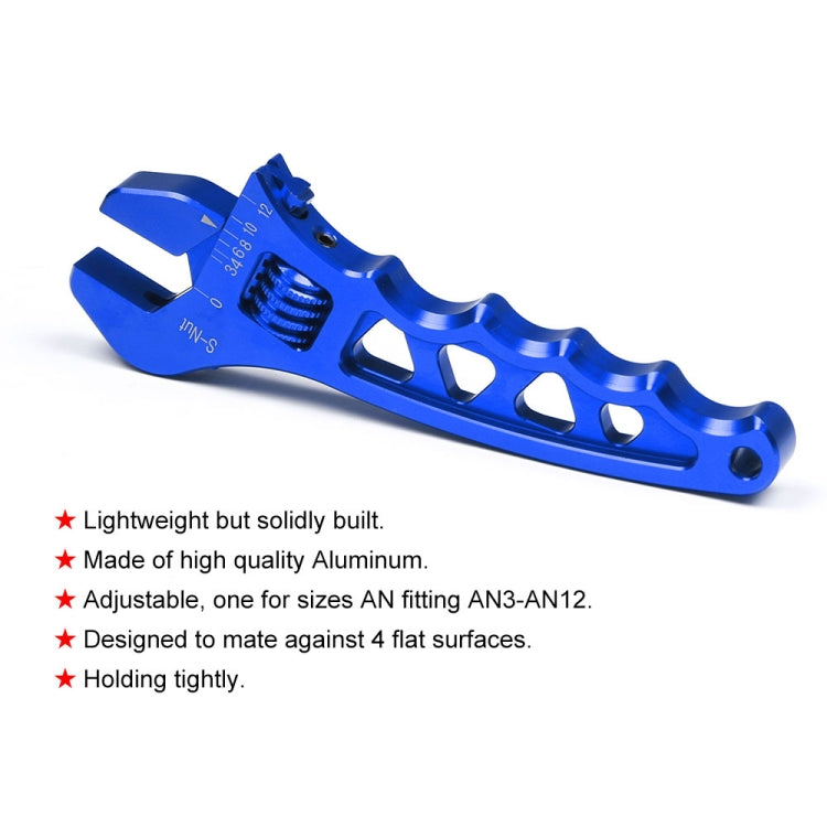 Car AN3-AN12 Adjustable Aluminum Wrench Hose Fitting Tool(Blue) - Sheet Metal Tools by PMC Jewellery | Online Shopping South Africa | PMC Jewellery | Buy Now Pay Later Mobicred