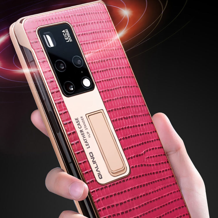 For Huawei Mate X2 QIALINO 2 in 1 Crocodile Pattern Genuine Leather + PC Phone Case(Black) - free shipping - PMC TechLife - Order now!