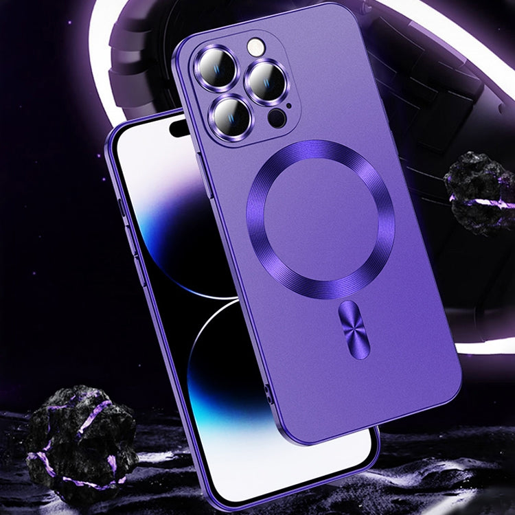 For iPhone 14 Pro Max Liquid Lens Protector Magsafe Phone Case(Dark Purple) - iPhone 14 Pro Max Cases by PMC TechLife | Online Shopping South Africa | PMC TechLife