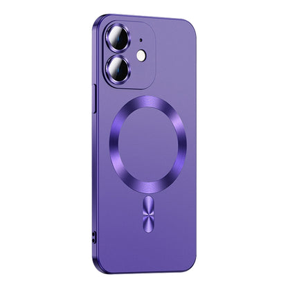 For iPhone 12 Liquid Lens Protector Magsafe Phone Case(Dark Purple) - iPhone 12 / 12 Pro Cases by PMC Jewellery | Online Shopping South Africa | PMC Jewellery