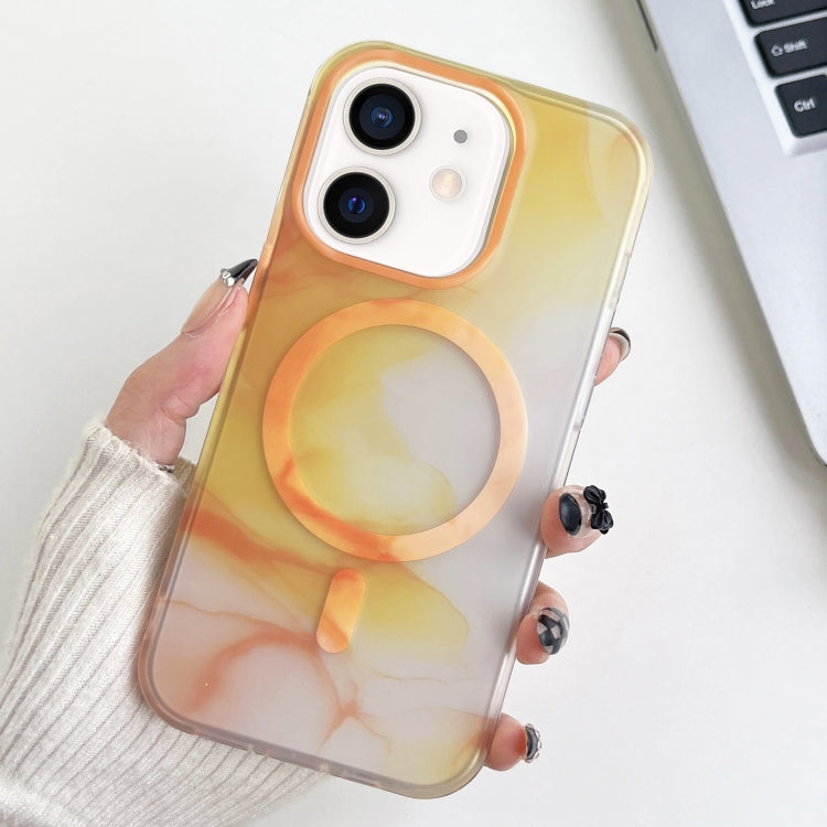 For iPhone 12 Watercolor Magsafe Phone Case(Yellow) - iPhone 12 / 12 Pro Cases by PMC TechLife | Online Shopping South Africa | PMC TechLife
