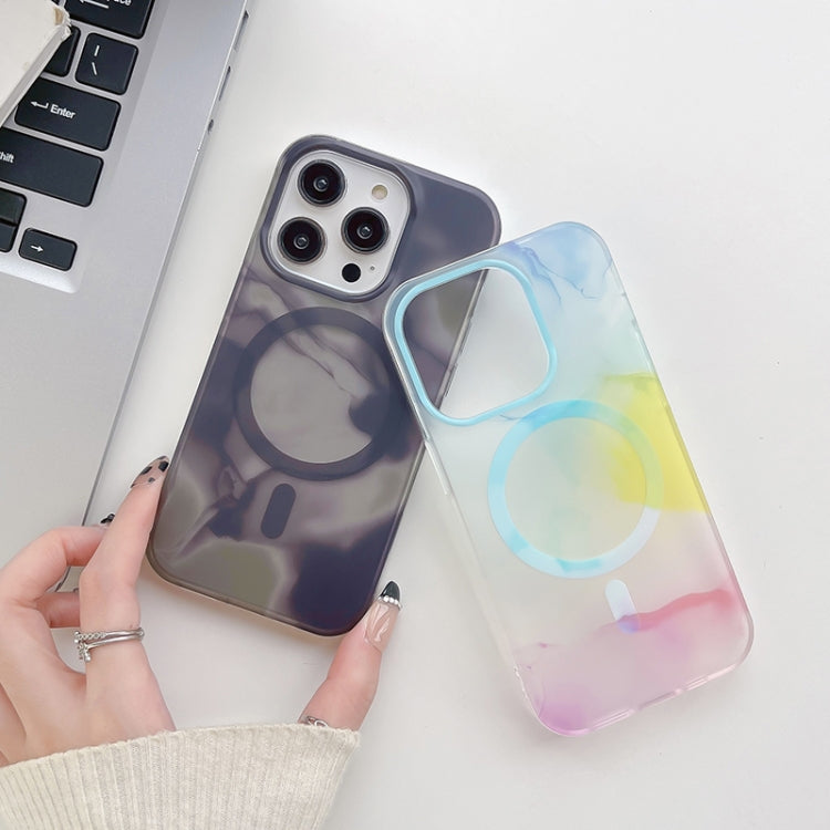 For iPhone 12 Watercolor Magsafe Phone Case(Yellow) - iPhone 12 / 12 Pro Cases by PMC TechLife | Online Shopping South Africa | PMC TechLife