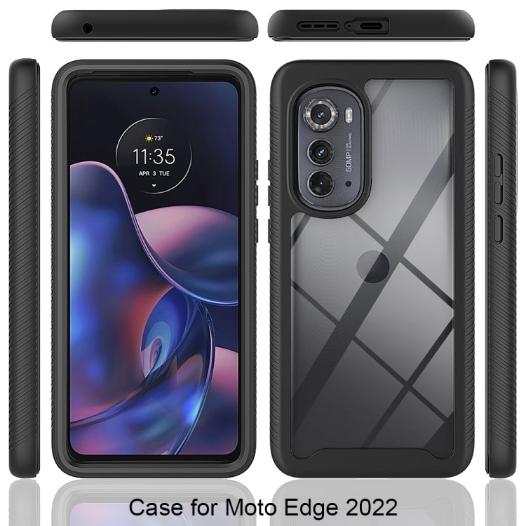 For Motorola Moto Edge 2022 Starry Sky Solid Color TPU Clear PC Phone Case(Black) - Motorola Cases by PMC Jewellery | Online Shopping South Africa | PMC Jewellery