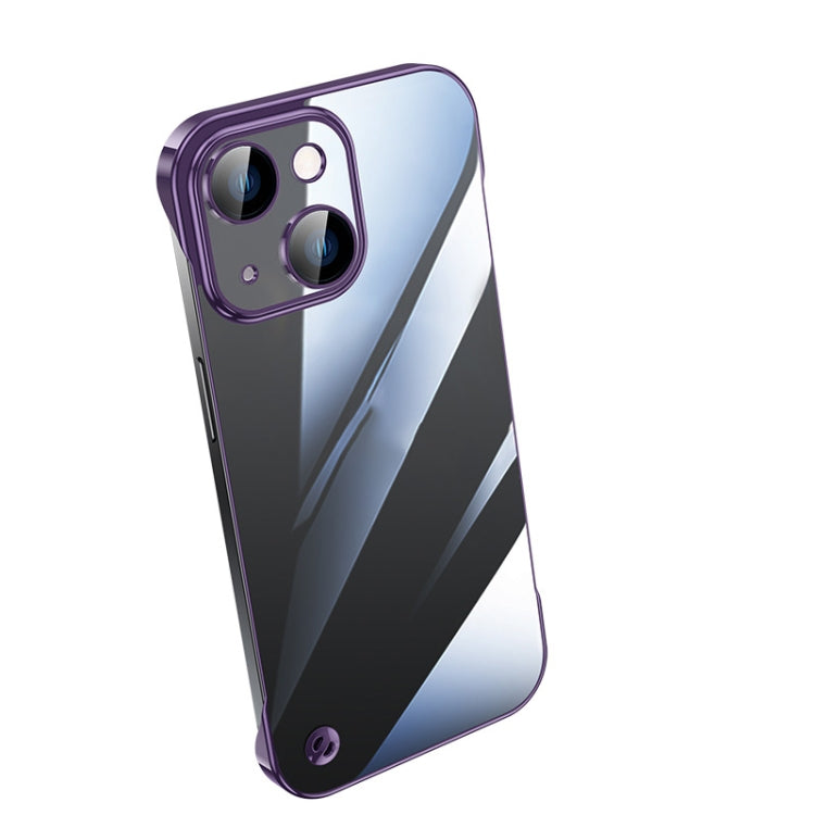 For iPhone 14 Plus Electroplating Frameless Clear PC Phone Case(Purple) - iPhone 14 Plus Cases by PMC Jewellery | Online Shopping South Africa | PMC Jewellery | Buy Now Pay Later Mobicred