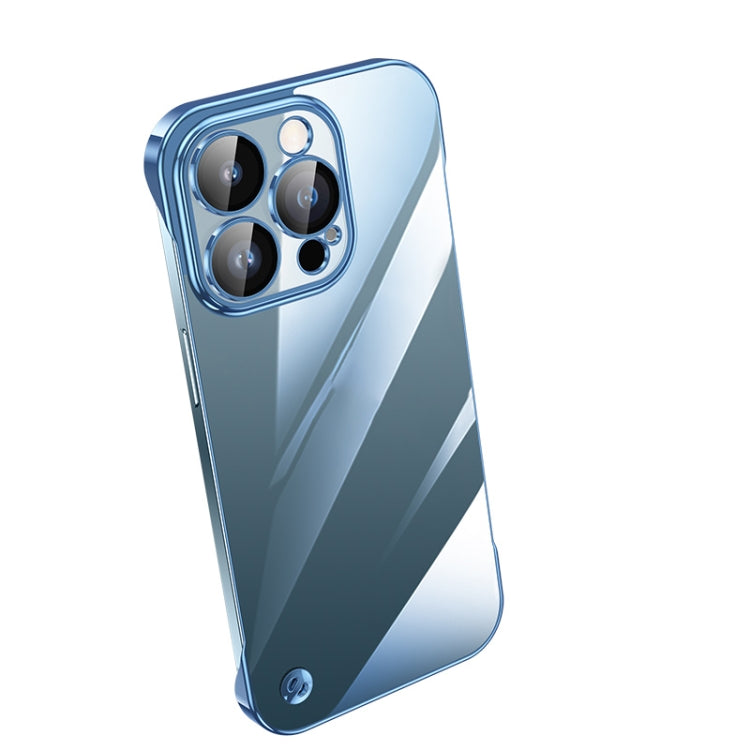 For iPhone 14 Pro Electroplating Frameless Clear PC Phone Case(Sierra Blue) - iPhone 14 Pro Cases by PMC Jewellery | Online Shopping South Africa | PMC Jewellery | Buy Now Pay Later Mobicred