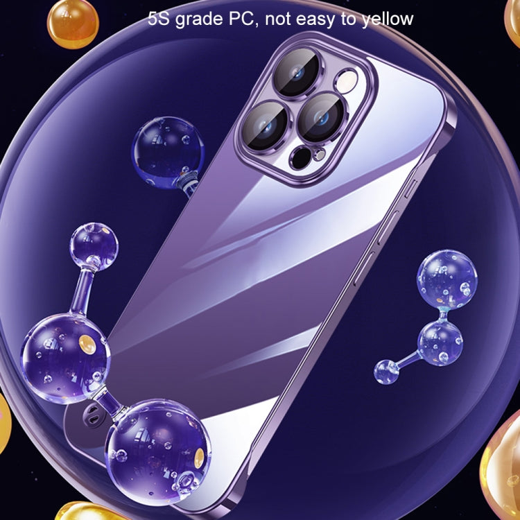 For iPhone 14 Pro Max Electroplating Frameless Clear PC Phone Case(Silver) - iPhone 14 Pro Max Cases by PMC Jewellery | Online Shopping South Africa | PMC Jewellery | Buy Now Pay Later Mobicred