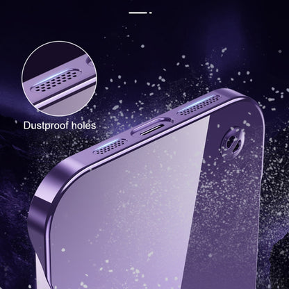 For iPhone 14 Pro Max Electroplating Frameless Clear PC Phone Case(Purple) - iPhone 14 Pro Max Cases by PMC Jewellery | Online Shopping South Africa | PMC Jewellery | Buy Now Pay Later Mobicred