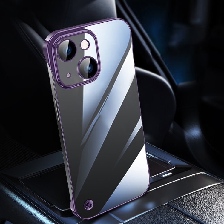 For iPhone 13 Electroplating Frameless Clear PC Phone Case(Purple) - iPhone 13 Cases by PMC Jewellery | Online Shopping South Africa | PMC Jewellery | Buy Now Pay Later Mobicred