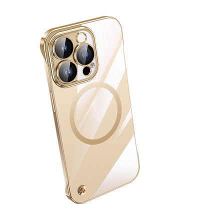 For iPhone 12 Pro Max Electroplating Frameless Magsafe Magnetic PC Phone Case(Gold) - iPhone 12 Pro Max Cases by PMC Jewellery | Online Shopping South Africa | PMC Jewellery | Buy Now Pay Later Mobicred