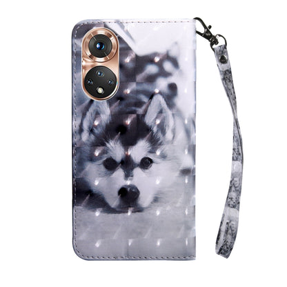 For Honor 50 3D Painted Leather Phone Case(Husky) - Honor Cases by PMC Jewellery | Online Shopping South Africa | PMC Jewellery