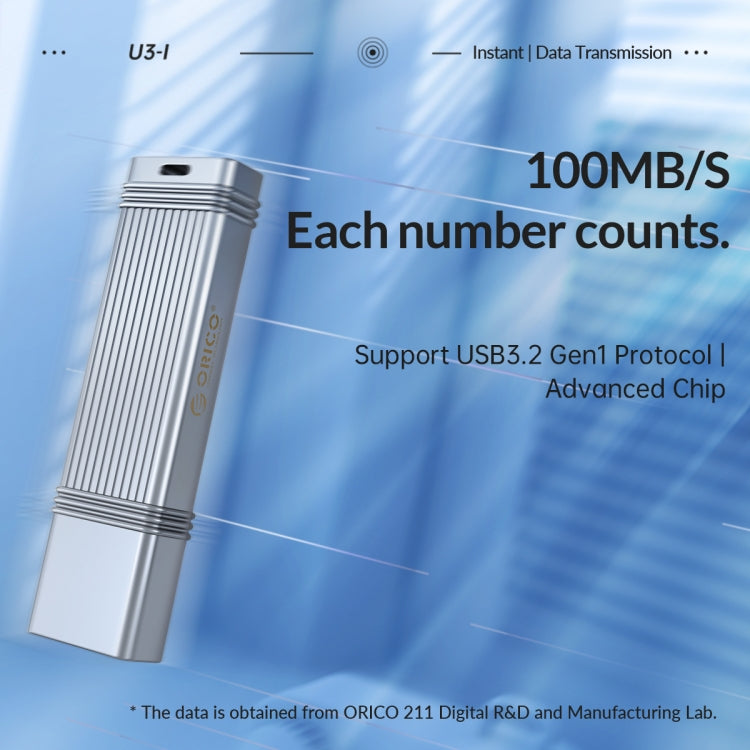 ORICO 32GB USB-A USB3.2 Gen1 USB Flash Drive, Read 260MB/s, Write 50MB/s (Silver) - free shipping - PMC Jewellery - Order now!