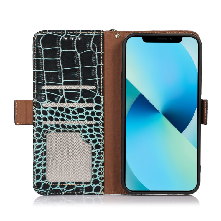 For Honor X8 5G Crocodile Top Layer Cowhide Leather Phone Case(Green) - Honor Cases by PMC TechLife | Online Shopping South Africa | PMC TechLife | Buy Now Pay Later Mobicred