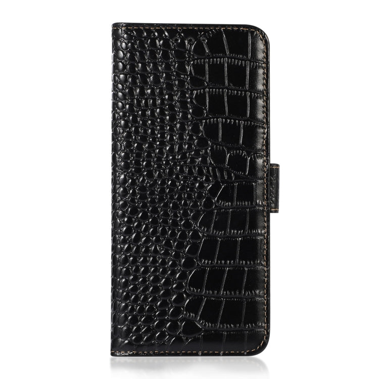 For Honor X8 5G Crocodile Top Layer Cowhide Leather Phone Case(Black) - Honor Cases by PMC TechLife | Online Shopping South Africa | PMC TechLife | Buy Now Pay Later Mobicred