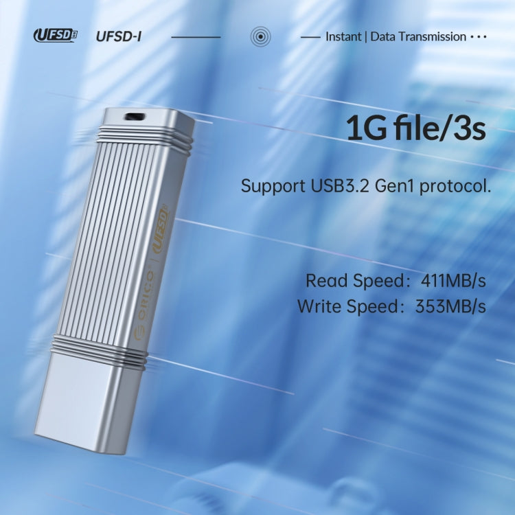 ORICO USB Solid State Flash Drive, Read: 520MB/s, Write: 450MB/s, Memory:128GB, Port:USB-A(Silver) - free shipping - PMC Jewellery - Order now!