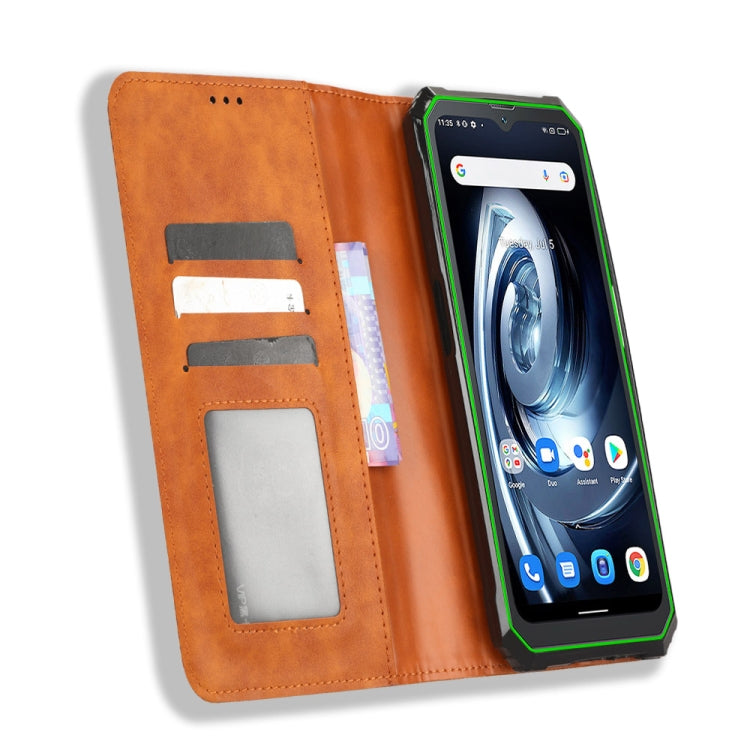 For Blackview BV7100 Magnetic Buckle Retro Texture Leather Phone Case(Brown) - More Brand by PMC TechLife | Online Shopping South Africa | PMC TechLife