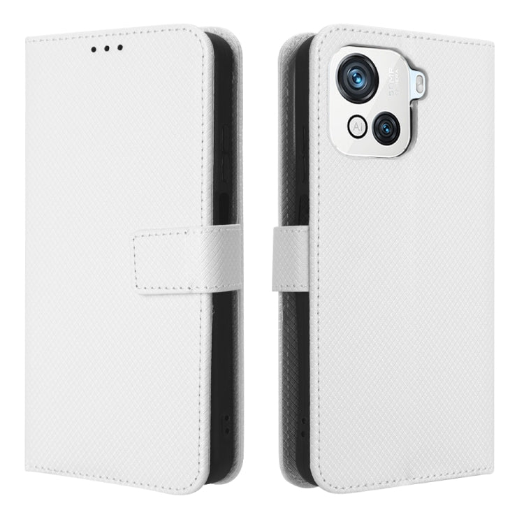 For Blackview OSCAL C80 Diamond Texture Leather Phone Case(White) - More Brand by PMC Jewellery | Online Shopping South Africa | PMC Jewellery