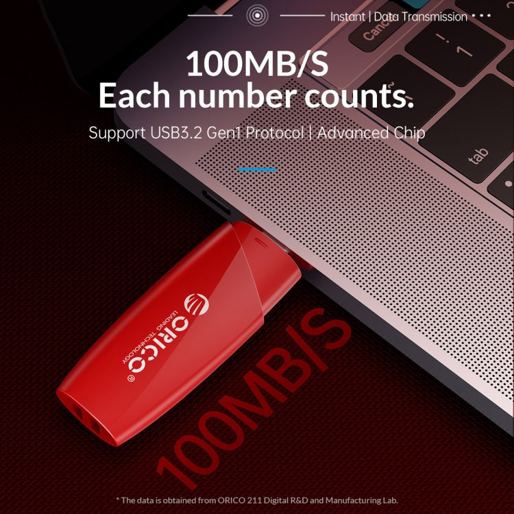 ORCIO USB3.0 U Disk Drive, Read: 100MB/s, Write: 15MB/s, Memory:128GB, Port:USB-A(Red) - free shipping - PMC Jewellery - Order now!