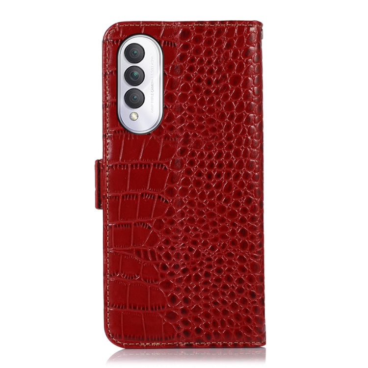For Honor X20 SE Crocodile Top Layer Cowhide Leather Phone Case(Red) - Honor Cases by PMC TechLife | Online Shopping South Africa | PMC TechLife | Buy Now Pay Later Mobicred