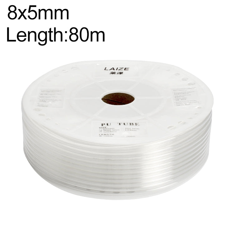 LAIZE Pneumatic Compressor Air Flexible PU Tube, Specification:8x5mm, 80m(Transparent) - free shipping - PMc TechLife - Order now!