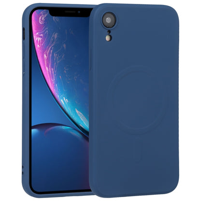 For iPhone XR Liquid Silicone Full Coverage Shockproof Magsafe Phone Case(Dark Blue) - More iPhone Cases by PMC Jewellery | Online Shopping South Africa | PMC Jewellery