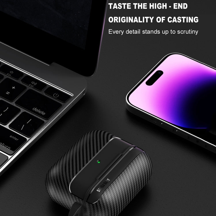 For AirPods Pro Carbon Fiber Texture Anti-fall Earphone Protective Case(Grey) - For AirPods Pro by PMC Jewellery | Online Shopping South Africa | PMC Jewellery | Buy Now Pay Later Mobicred