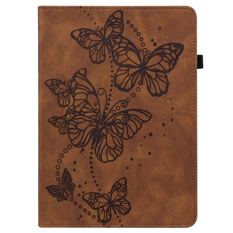 For Nokia T20 10.4 2021 Embossed Butterfly Pattern Leather Tablet Case(Brown) - Nokia by PMC TechLife | Online Shopping South Africa | PMC TechLife | Buy Now Pay Later Mobicred