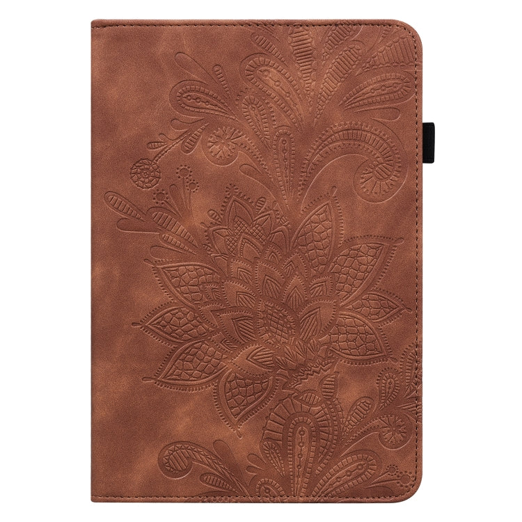 For Realme Pad X Lace Flower Embossing Pattern Leather Tablet Case(Brown) - Realme by PMC TechLife | Online Shopping South Africa | PMC TechLife | Buy Now Pay Later Mobicred