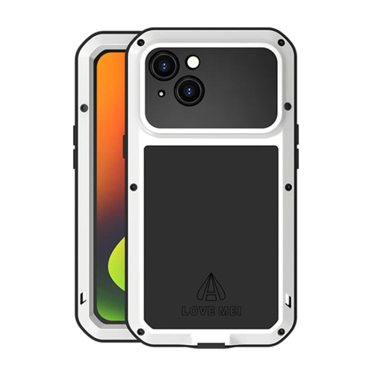 For iPhone 14 LOVE MEI Metal Shockproof Life Waterproof Dustproof Phone Case(White) - iPhone 14 Cases by LOVE MEI | Online Shopping South Africa | PMC Jewellery | Buy Now Pay Later Mobicred