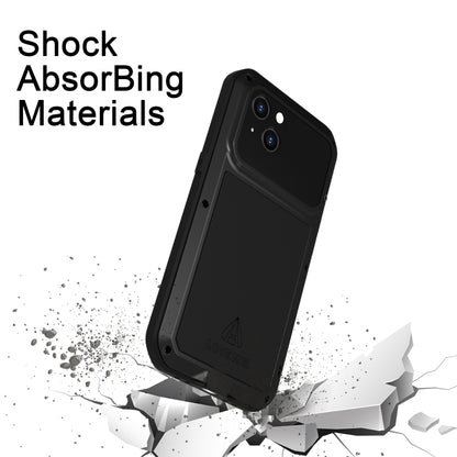 For iPhone 14 LOVE MEI Metal Shockproof Life Waterproof Dustproof Phone Case(Red) - iPhone 14 Cases by LOVE MEI | Online Shopping South Africa | PMC Jewellery | Buy Now Pay Later Mobicred