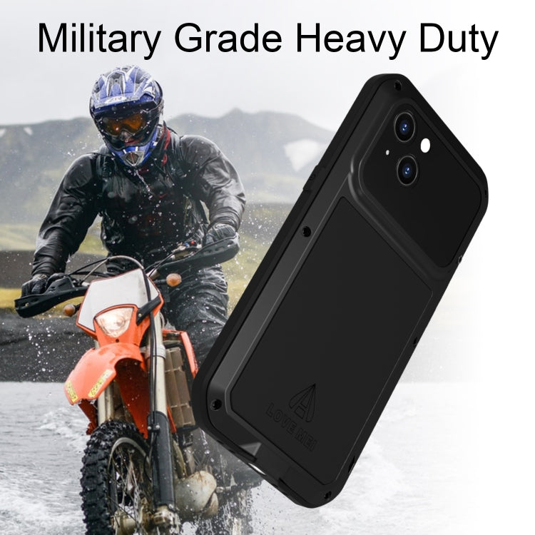 For iPhone 14 LOVE MEI Metal Shockproof Life Waterproof Dustproof Phone Case(Red) - iPhone 14 Cases by LOVE MEI | Online Shopping South Africa | PMC Jewellery | Buy Now Pay Later Mobicred