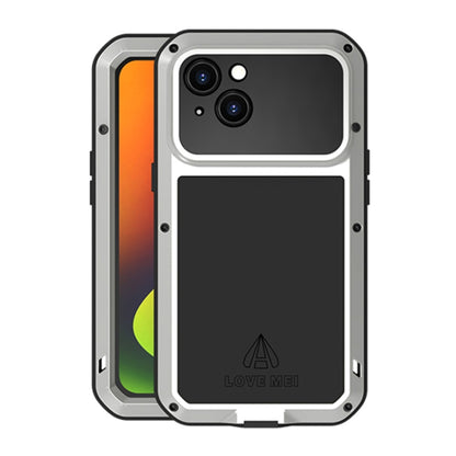 For iPhone 14 Plus LOVE MEI Metal Shockproof Life Waterproof Dustproof Phone Case(Silver) - iPhone 14 Plus Cases by LOVE MEI | Online Shopping South Africa | PMC Jewellery