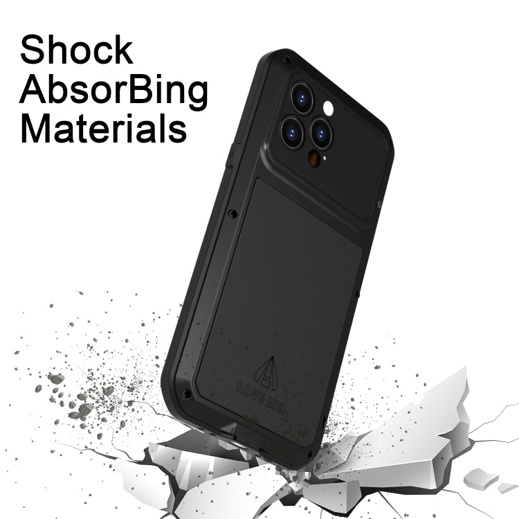 For iPhone 14 Pro LOVE MEI Metal Shockproof Life Waterproof Dustproof Phone Case(Army Green) - iPhone 14 Pro Cases by LOVE MEI | Online Shopping South Africa | PMC Jewellery | Buy Now Pay Later Mobicred