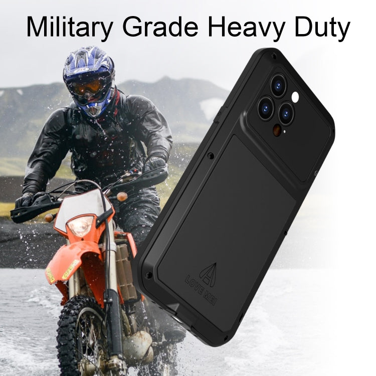 For iPhone 14 Pro LOVE MEI Metal Shockproof Life Waterproof Dustproof Phone Case(Yellow) - iPhone 14 Pro Cases by LOVE MEI | Online Shopping South Africa | PMC Jewellery | Buy Now Pay Later Mobicred