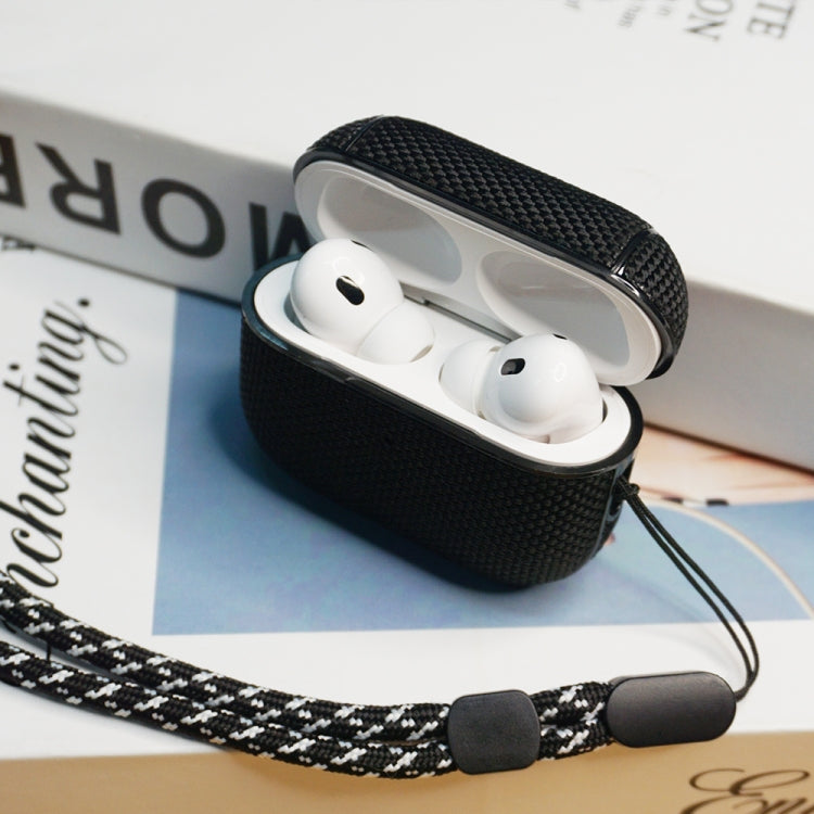 For AirPods Pro 2 Nylon Waterproof Wireless Earphone Case with Lanyard(Grey) - free shipping - PMC Jewellery - Order now!