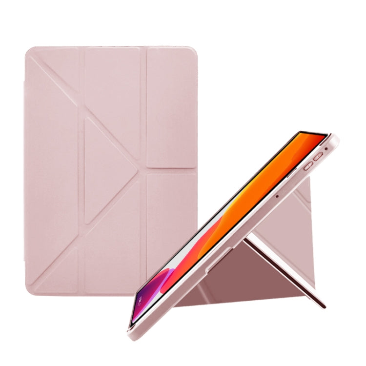 For Nokia T20 Acrylic 2 in 1 Y-fold Smart Leather Tablet Case(Pink) - Nokia by PMC TechLife | Online Shopping South Africa | PMC TechLife | Buy Now Pay Later Mobicred