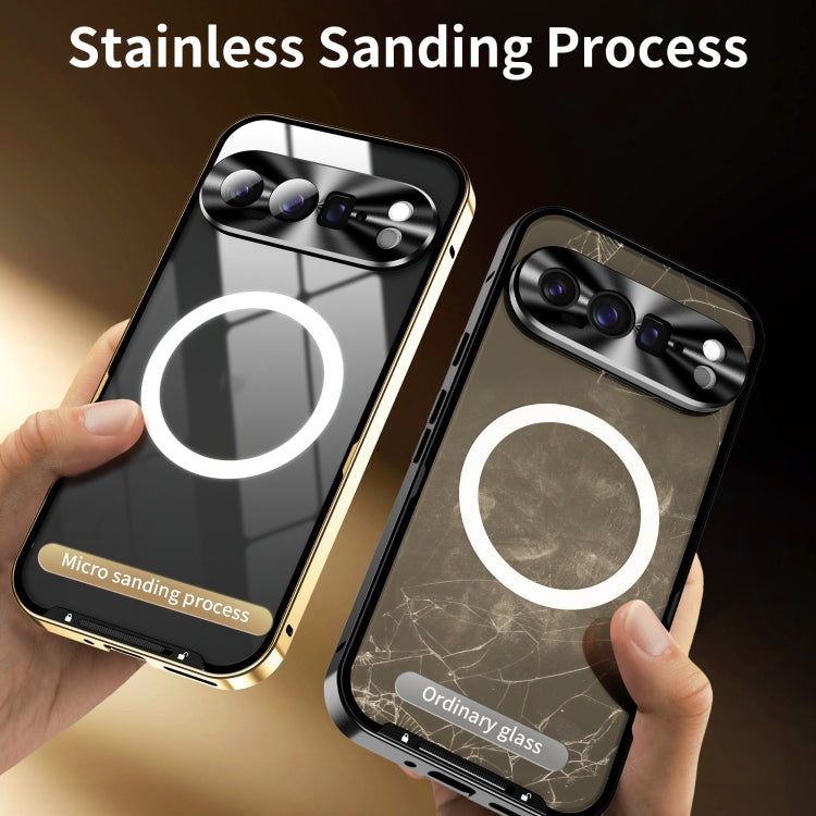 For Google Pixel 9 Pro MagSafe Magnetic Frosted Metal Phone Case(Gold) - Google Cases by PMC TechLife | Online Shopping South Africa | PMC TechLife | Buy Now Pay Later Mobicred