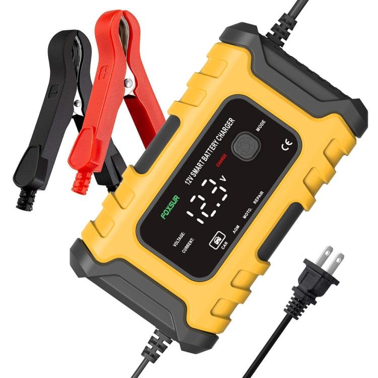 FOXSUR 6A 12V Motorcycle / Car Smart Battery Charger, Plug Type:UK Plug(Yellow) - free shipping - PMC TechLife - Order now!