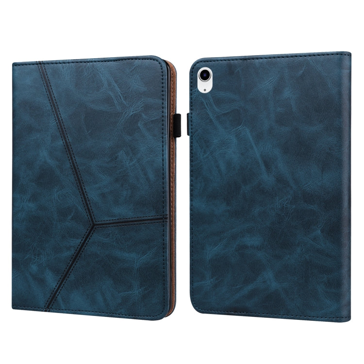For iPad 2025 / 2022 Solid Color Embossed Striped Leather Tablet Case(Blue) - free shipping - PMC TechLife - Order now!