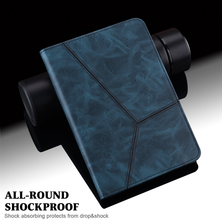 For iPad 2025 / 2022 Solid Color Embossed Striped Leather Tablet Case(Blue) - free shipping - PMC TechLife - Order now!
