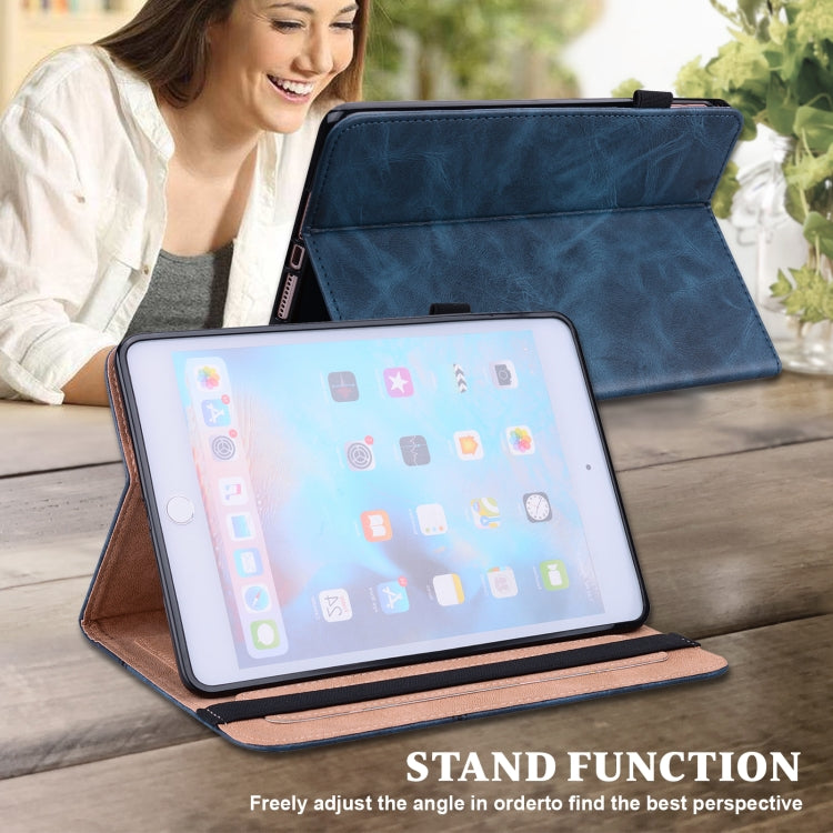 For iPad 2025 / 2022 Solid Color Embossed Striped Leather Tablet Case(Blue) - free shipping - PMC TechLife - Order now!