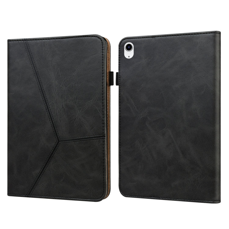 For iPad 2025 / 2022 Solid Color Embossed Striped Leather Tablet Case(Black) - iPad 2025 / 2022 Cases by PMC TechLife | Online Shopping South Africa | PMC TechLife | Buy Now Pay Later Mobicred