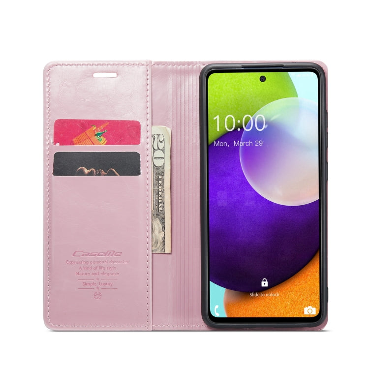 For Samsung Galaxy A52 CaseMe 003 Crazy Horse Texture Leather Phone Case(Rose Gold) - Galaxy Phone Cases by CaseMe | Online Shopping South Africa | PMC Jewellery | Buy Now Pay Later Mobicred